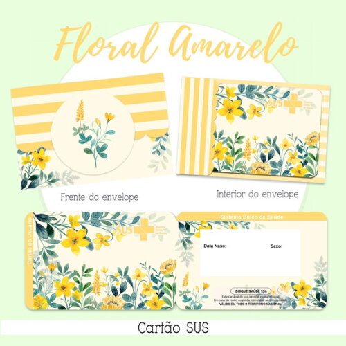 Arquivo Digital Cartão Sus Floral Amarelo #2131