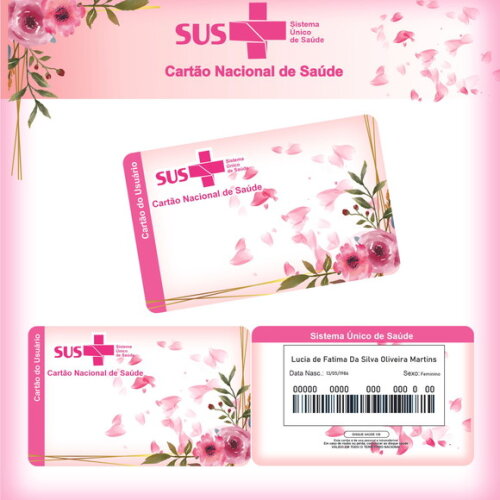 Arquivo Digital Cartão Sus Floral Rosa #2608