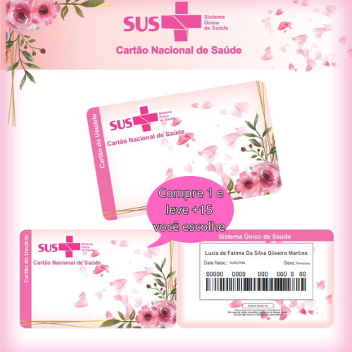 Arquivo Digital Cartão Sus Floral Rosa #2608