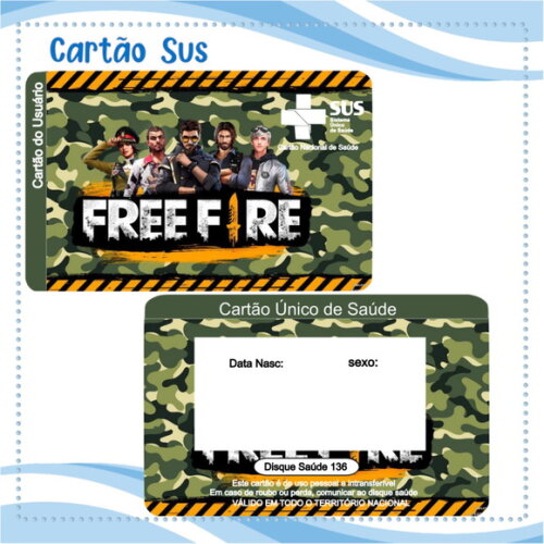 Arquivo Digital Cartão Sus Free Fire #2019