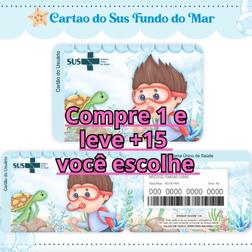 Arquivo Digital Cartão Sus Fundo do Mar #1616