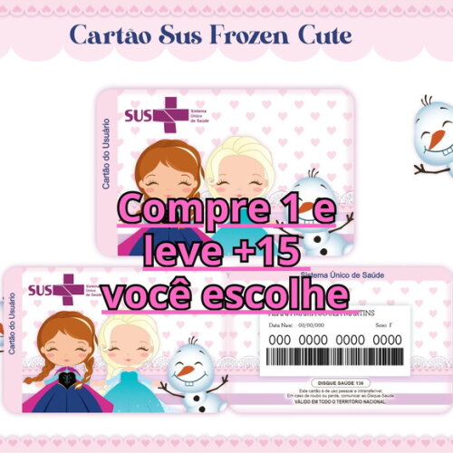 Arquivo Digital Cartão Sus Frozen Cute #1759