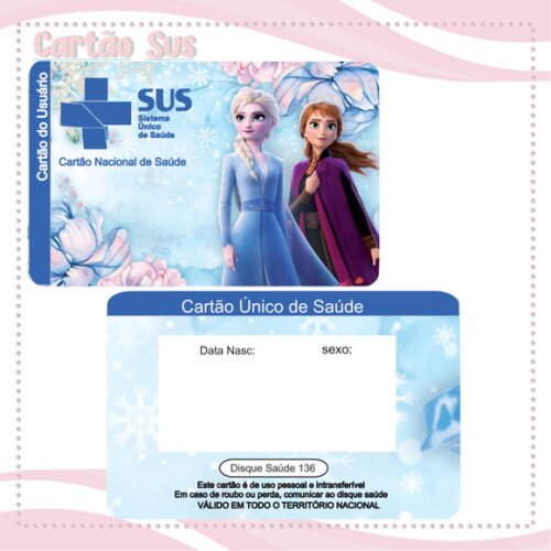 Arquivo Digital Cartão Sus Frozen #2021