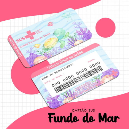 Arquivo Digital Cartão Sus Fundo do Mar Menina #1668