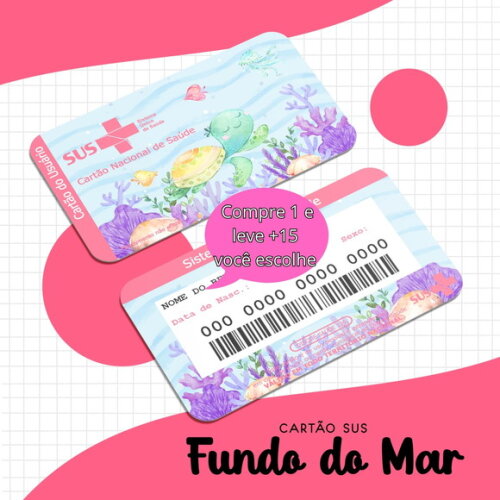 Arquivo Digital Cartão Sus Fundo do Mar Menina #1668
