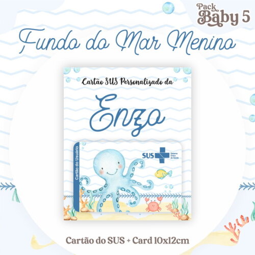 Arquivo Digital Cartão Sus Fundo do Mar Menino #2239