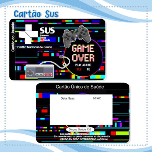 Arquivo Digital Cartão Sus Gamer #2023