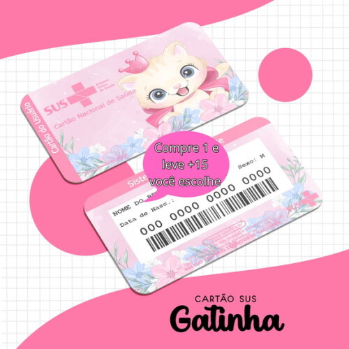Arquivo Digital Cartão Sus Gatinho Menina #1670