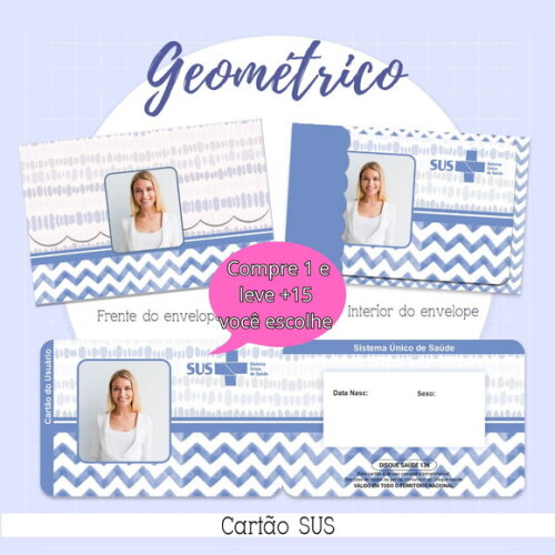 Arquivo Digital Cartão Sus Geométrico #2138