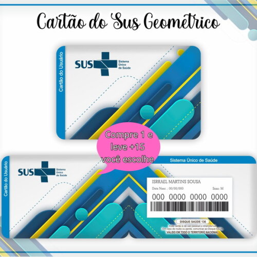 Arquivo Digital Cartão Sus Geométrico #5288