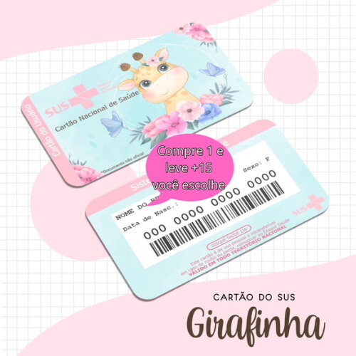 Arquivo Digital Cartão Sus Girafinha Baby #1673