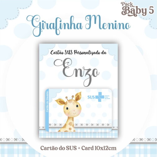Arquivo Digital Cartão Sus Girafinha Menino #2242
