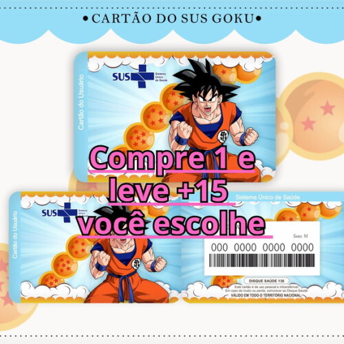 Arquivo Digital Cartão Sus Goku #1755