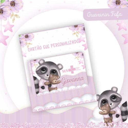 Arquivo Digital Cartão Sus Guaxinim Fofa #2381
