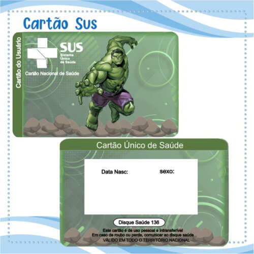 Arquivo Digital Cartão Sus Hulk #02026