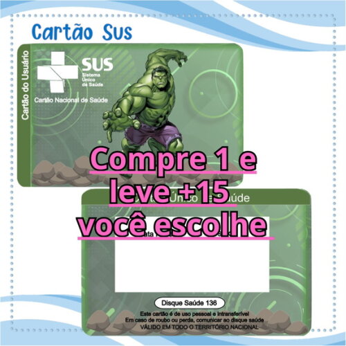 Arquivo Digital Cartão Sus Hulk #02026