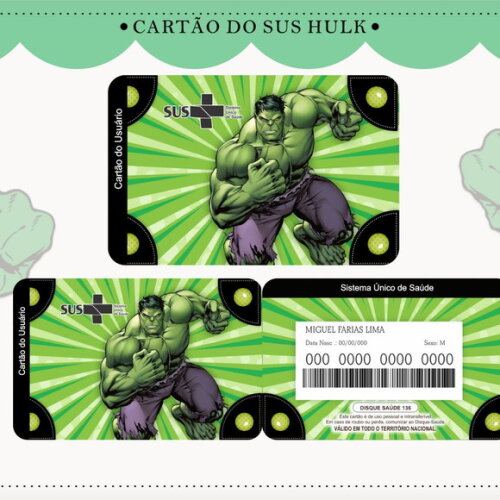 Arquivo Digital Cartão Sus Hulk #1753