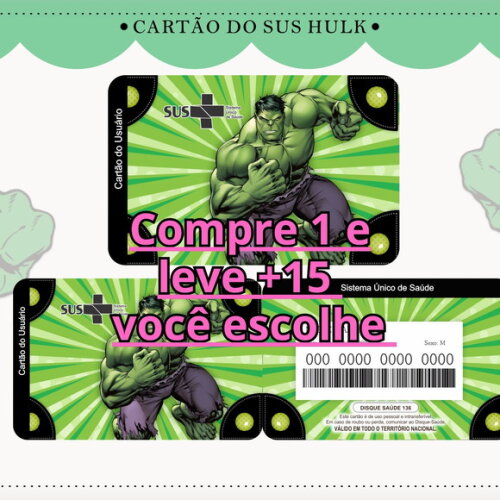 Arquivo Digital Cartão Sus Hulk #1753