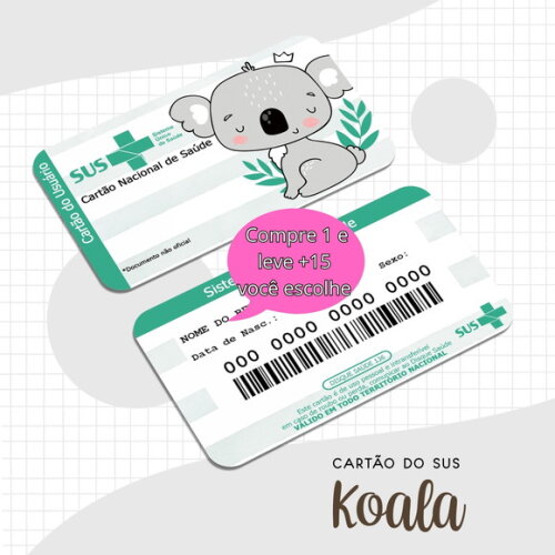 Arquivo Digital Cartão Sus Koala #1677