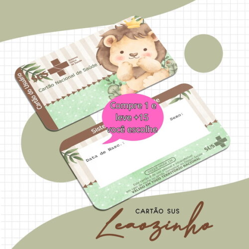 Arquivo Digital Cartão Sus Leãozinho #1679