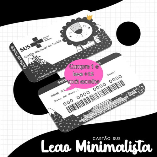 Arquivo Digital Cartão Sus Leão Minimalista #1680