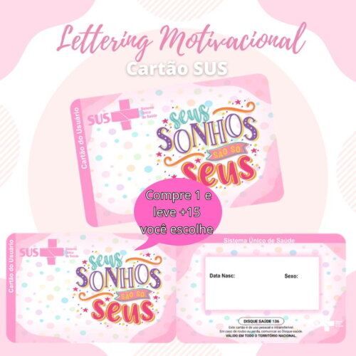 Arquivo Digital Cartão Sus Lettering Motivacional #587