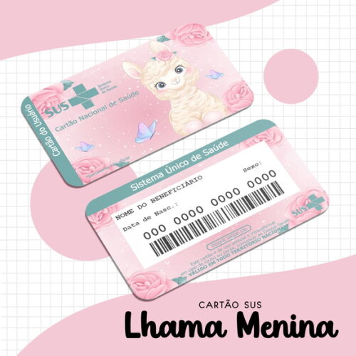 Arquivo Digital Cartão Sus Lhama Menina #1681