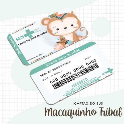 Arquivo Digital Cartão Sus Macaco Tribal #1684