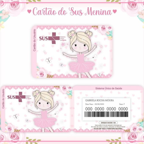 Arquivo Digital Cartão Sus Menina Bailarina #969