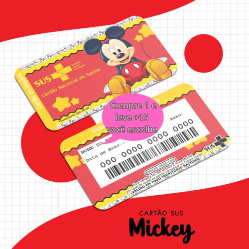 Arquivo Digital Cartão Sus Mickey #1683