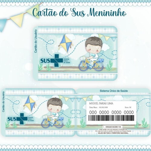 Arquivo Digital Cartão Sus Menininho #968