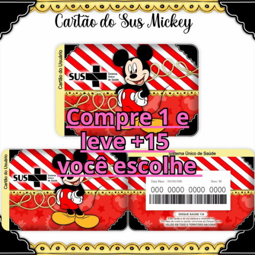 Arquivo Digital Cartão Sus Mickey #967
