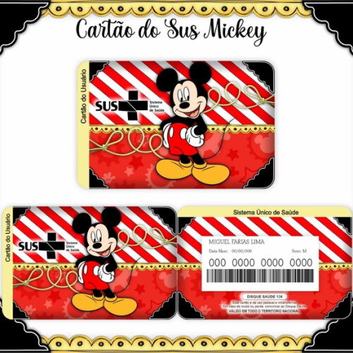 Arquivo Digital Cartão Sus Mickey #967