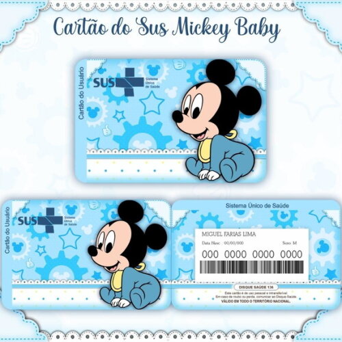 Arquivo Digital Cartão Sus Mickey Baby #331