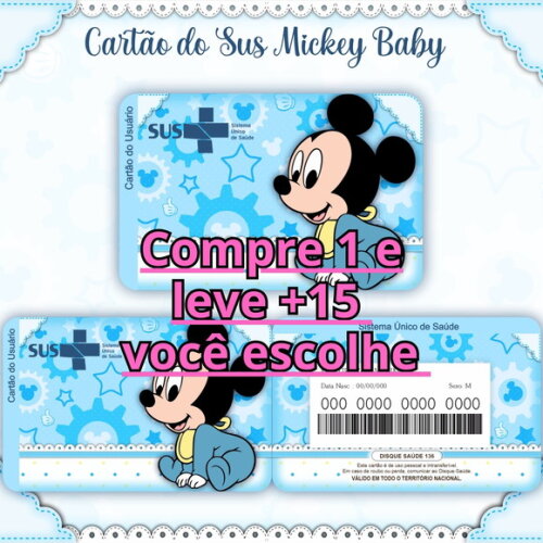 Arquivo Digital Cartão Sus Mickey Baby #331