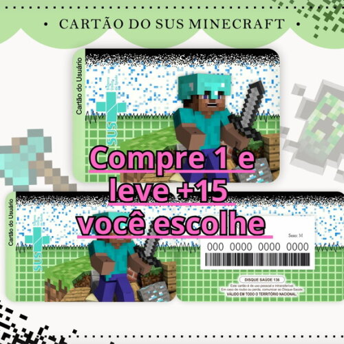 Arquivo Digital Cartão Sus Minecraft #1751