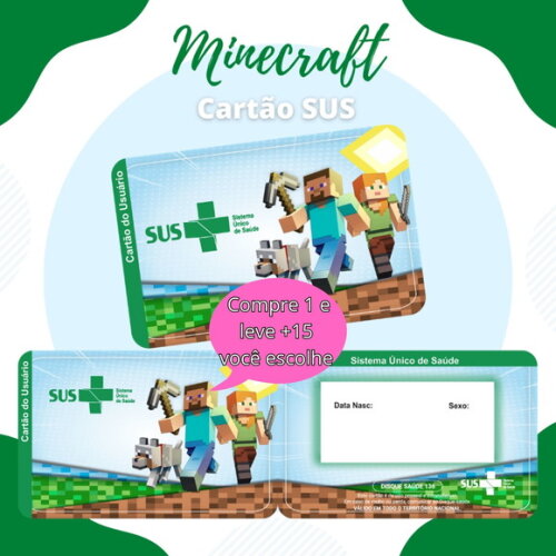 Arquivo Digital Cartão Sus Minecraft #1884