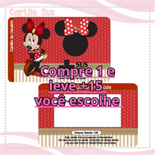Arquivo Digital Cartão Sus Minnie #2034