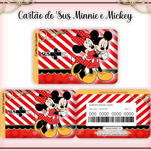 Arquivo Digital Cartão Sus Minnie e Mickey #965