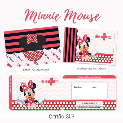 Arquivo Digital Cartão Sus Minnie Vermelha #2153