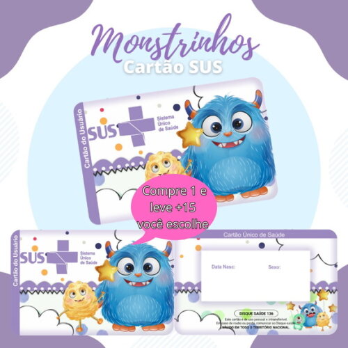 Arquivo Digital Cartão Sus Monstrinhos #584