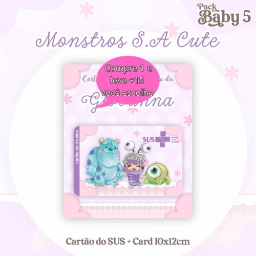 Arquivo Digital Cartão Sus Monstros S.a Cute #2244