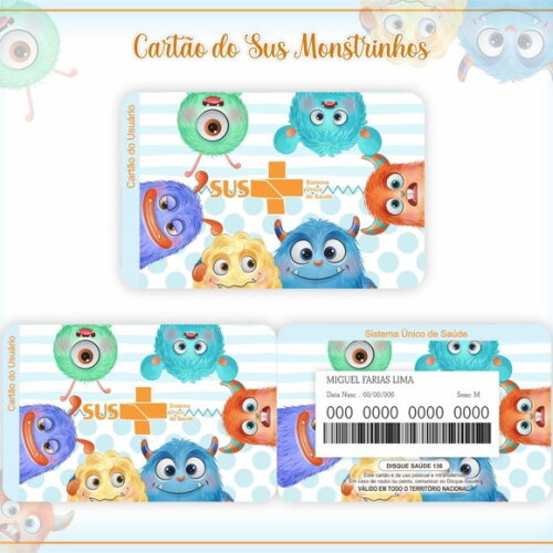 Arquivo Digital Cartão Sus Monstrinhos #956