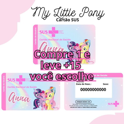 Arquivo Digital Cartão Sus My Little Pony #3057