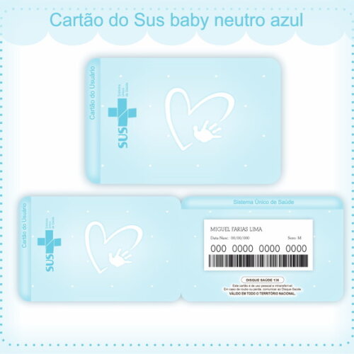 Arquivo Digital Cartão Sus Neutro Azul #1617