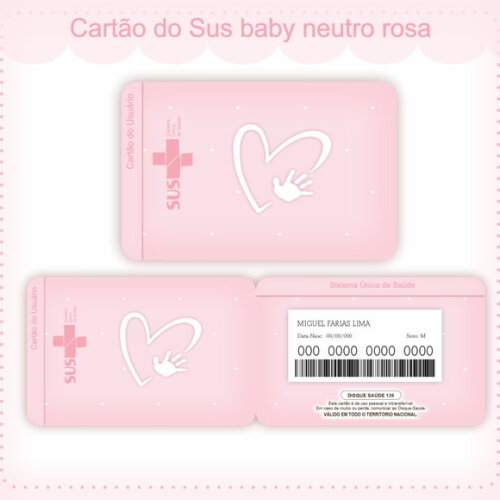 Arquivo Digital Cartão Sus Neutro Rosa #1614