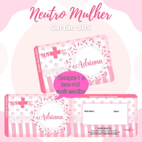 Arquivo Digital Cartão Sus Neutro Mulher #583