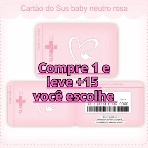 Arquivo Digital Cartão Sus Neutro Rosa #1614