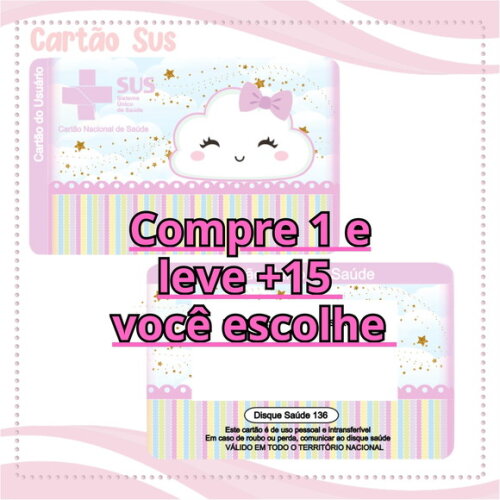 Arquivo Digital Cartão Sus Núvem Menina #2097