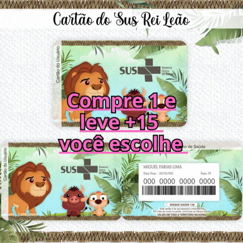 Arquivo Digital Cartão Sus o Rei Leão #952
